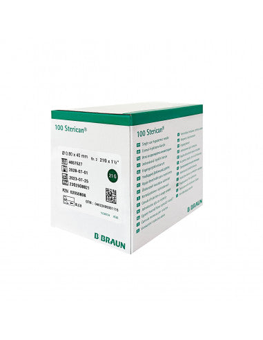 Igły B. Braun Sterican 21G, zielone