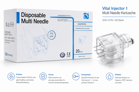 Vital Injector 1 Multi Needle Kartusche 31G mit 5 Nadeln